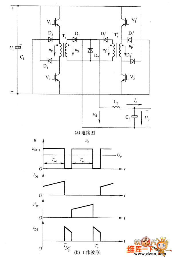 并聯(lián)輸入同一濾波電感輸出電路及其工作波形