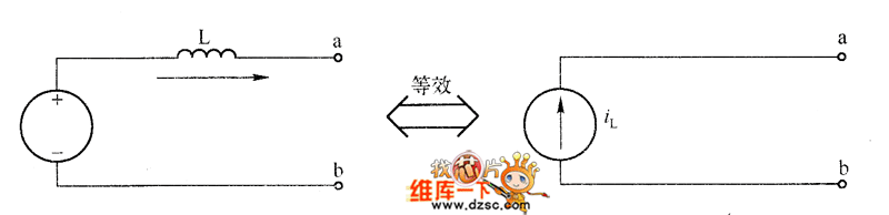 電壓源和大電感串聯(lián)時等效為電流源