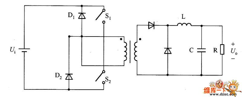 如圖 雙管正激式轉(zhuǎn)換器