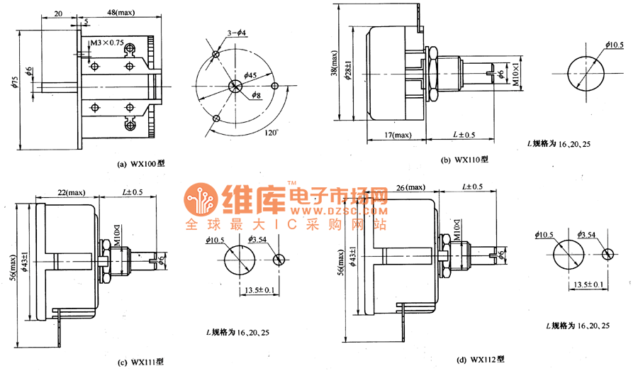 線繞電位器的外形