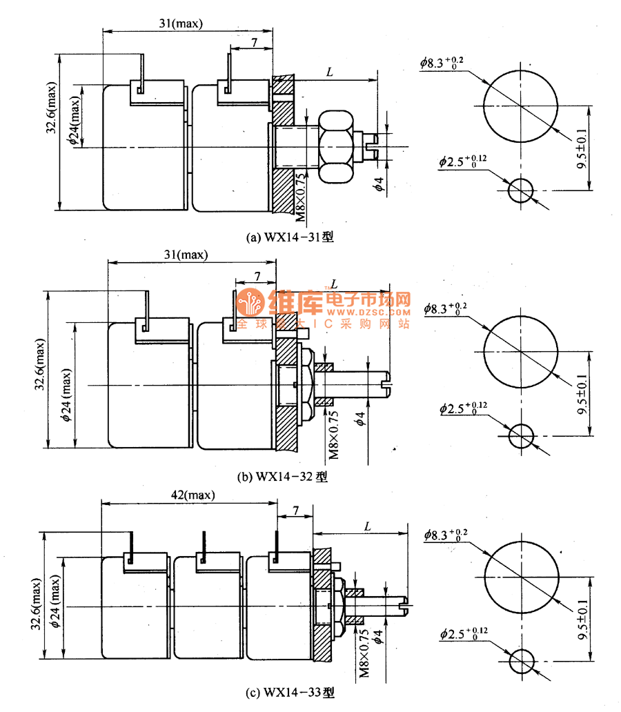 聯(lián)線繞電位器外形