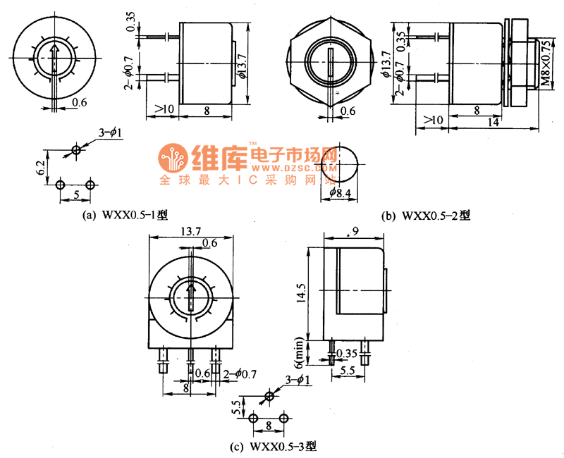微調(diào)線繞電位器外形