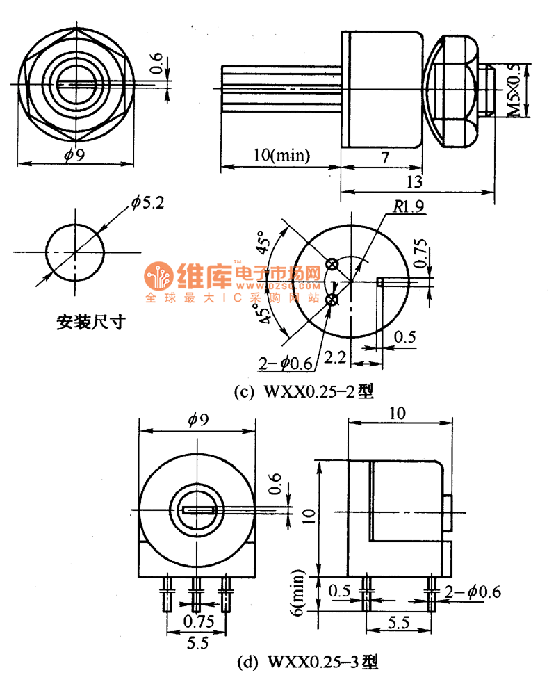 微調(diào)線繞電位器外形(續(xù))
