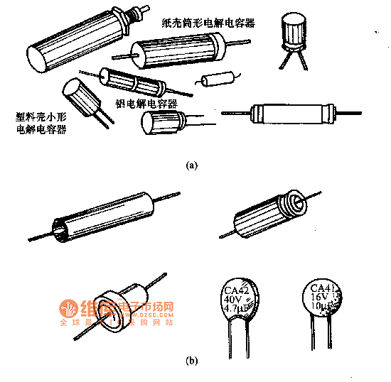 鋁電解電容器外形電路圖