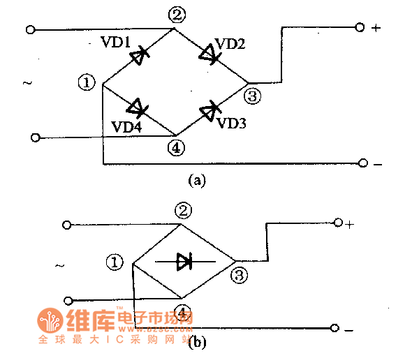 全橋內部電路與圖形符號電路圖
