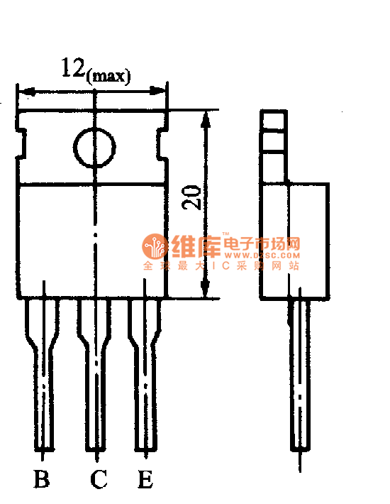 S一8型三極管外形與引腳分布電路圖