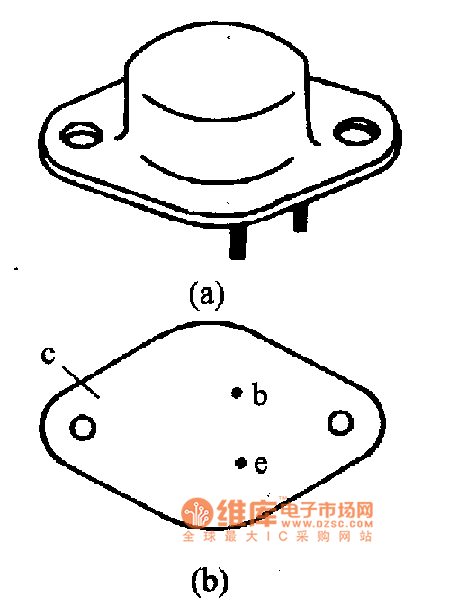 F型封裝裝的三極管實物外形與引腳分布電路圖
