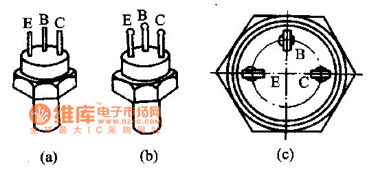 G型封裝的三極管實(shí)物外形與引腳分布電路圖