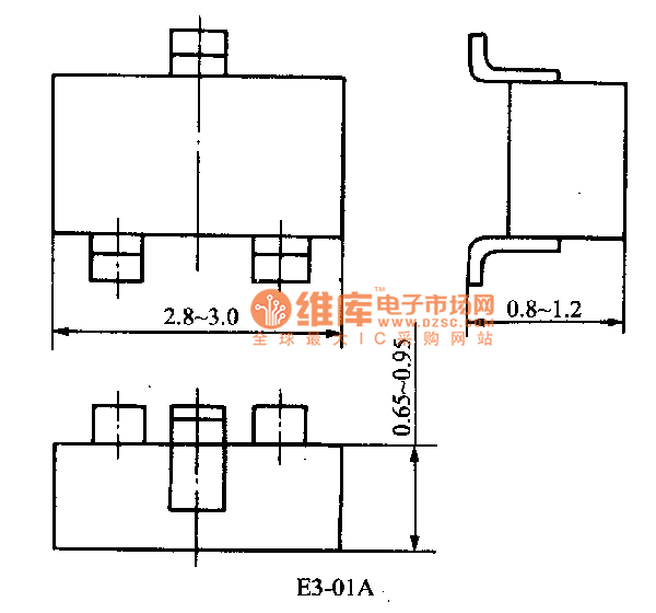 E3型封裝形式的三極管電路圖