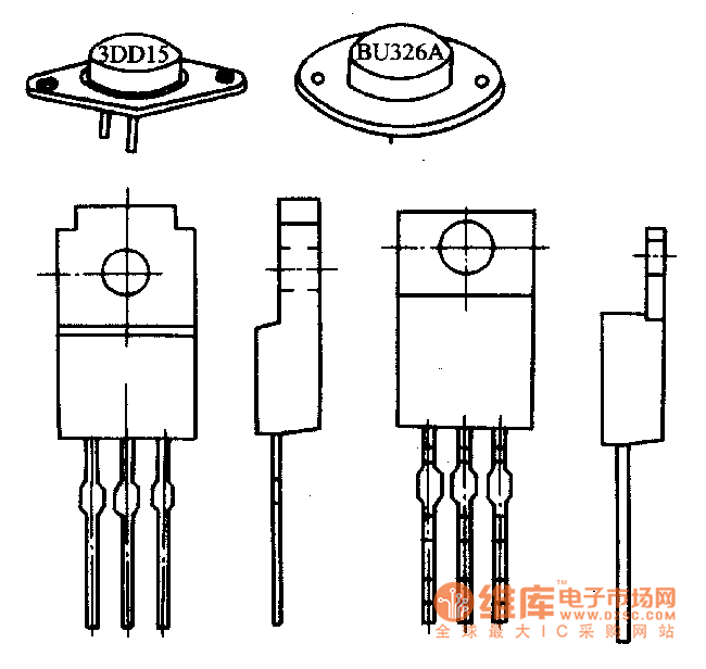 大功率三極管的外形電路圖