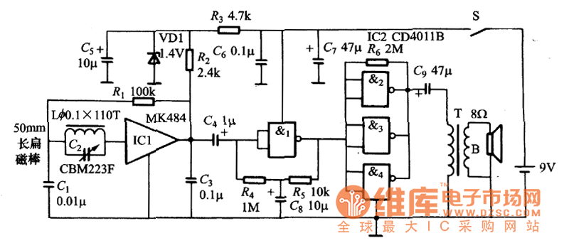 數(shù)字集成電路構(gòu)成的收音機(jī)電路