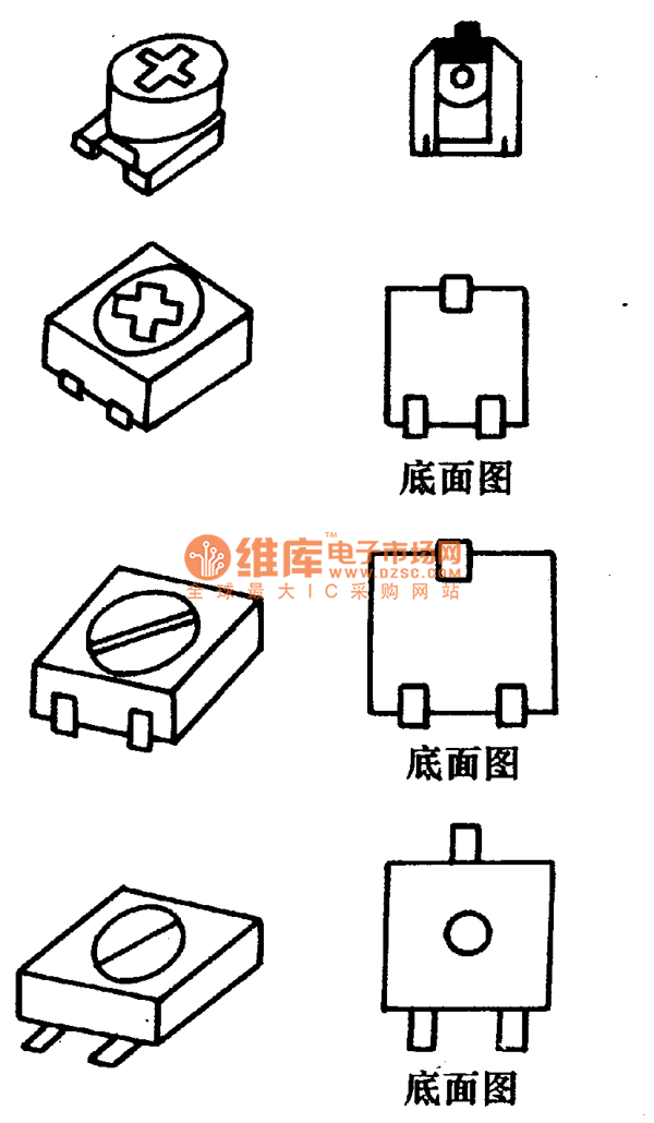 片式電位器的外形