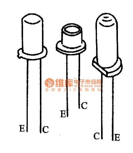 光敏晶體管的外形電路圖