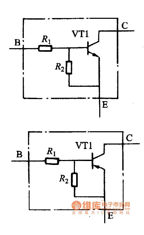 帶阻三極管圖形符號(hào)電路圖