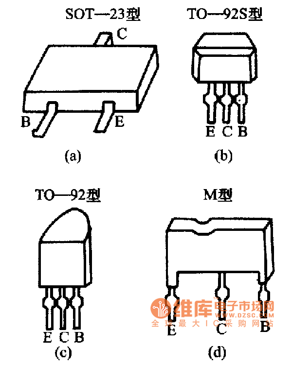帶阻三極管的外形電路圖