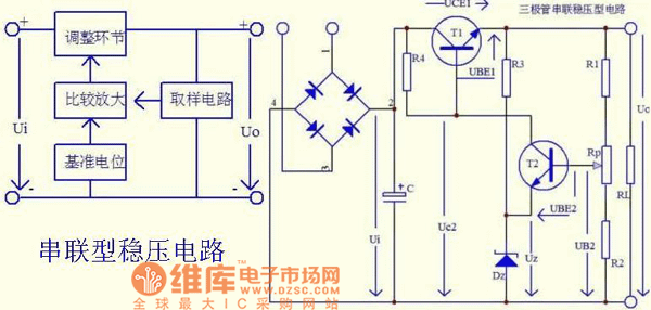 串聯(lián)型穩(wěn)壓電路圖