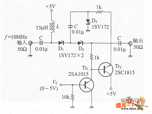 由T形PIN二極管組成的衰減器