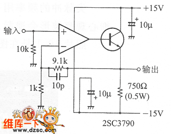 OP放大器輸出上附加的射極跟隨電路