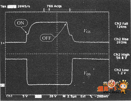 開關(guān)柵極波形和輸出電壓波形