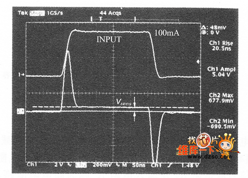 流過(guò)脈沖電流時(shí)的端子電壓波形