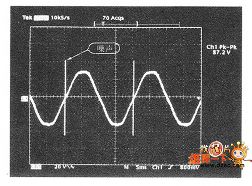 噪聲時(shí)的變壓器2次側(cè)波形