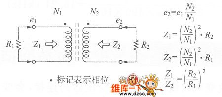 變壓器的匝數(shù)比和阻抗的關(guān)系電路圖