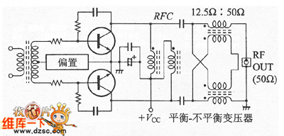 阻抗變換電路的平衡輸出電路的應(yīng)用電路圖