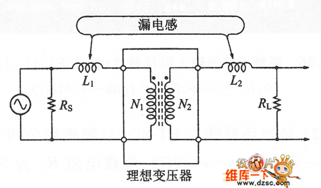 變壓器繞線的耦合度差時漏電感增加電路圖