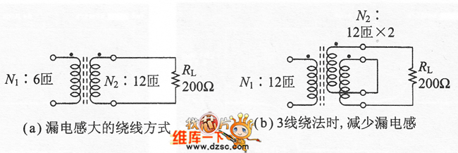 相同的1:2升壓變壓器電路圖