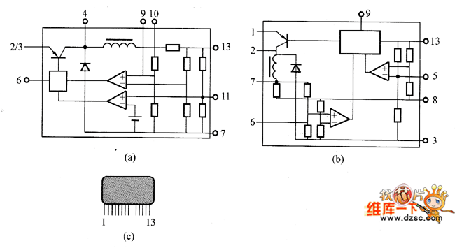 HL／HLN系列集成穩(wěn)壓器內(nèi)部等效電路和引腳配置