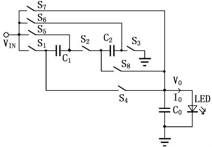 圖9 多種倍增輸出的開(kāi)關(guān)電容式變換器原理電路