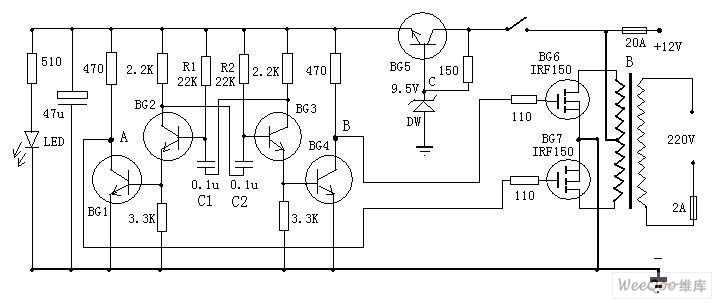 簡單實用的逆變電源電路圖