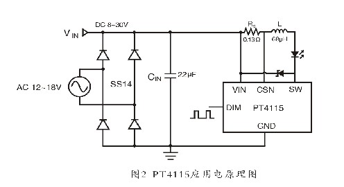 PT4115應(yīng)用電原理圖