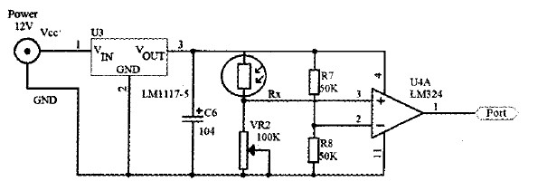圖3 檢測(cè)光源電路
