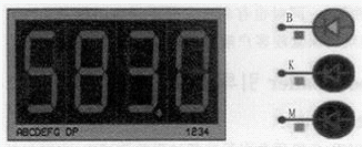 利用函數(shù)信號發(fā)生器輸入三角波信號分別為583 Hz時，觀察數(shù)碼管的結果